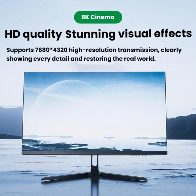 2m Type-C To DP1.4 8K 60Hz HD Unidirectional Adapter Cable Computer Gaming Console Monitor Mobile Phone Video Connection Cable