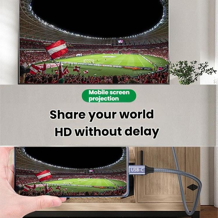 2m Type-C To DP1.4 8K 60Hz HD Unidirectional Adapter Cable Computer Gaming Console Monitor Mobile Phone Video Connection Cable