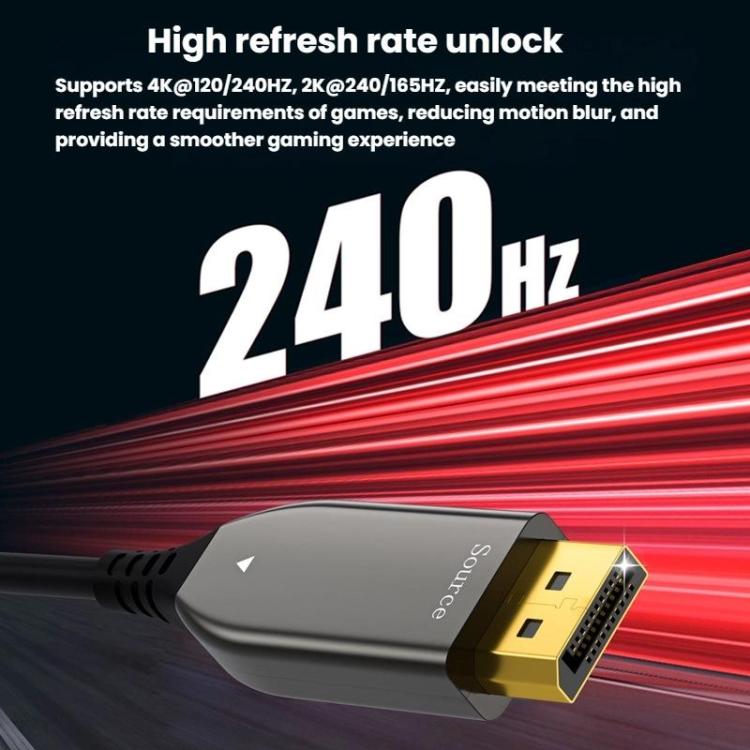 25M DP2.1 Male To Male 8K 60Hz HD Fiber Optic Cable For TV Computer Monitors Projectors