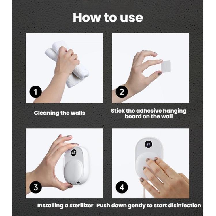 Wall-Mounted Smart UV Sterilizer And Air-Drying Toothbrush Sterilizer - White