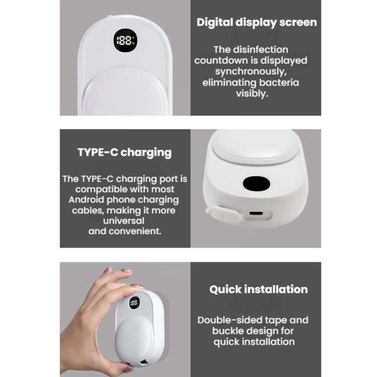 Wall-Mounted Smart UV Sterilizer And Air-Drying Toothbrush Sterilizer - White