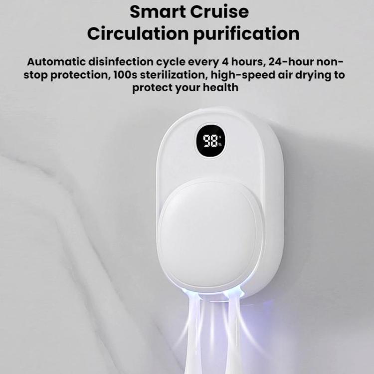 Wall-Mounted Smart UV Sterilizer And Air-Drying Toothbrush Sterilizer - White