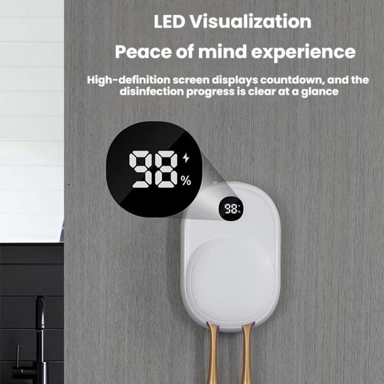 Wall-Mounted Smart UV Sterilizer And Air-Drying Toothbrush Sterilizer - White