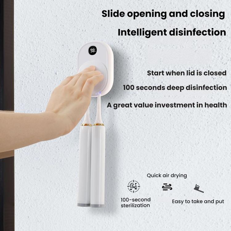 Wall-Mounted Smart UV Sterilizer And Air-Drying Toothbrush Sterilizer - White