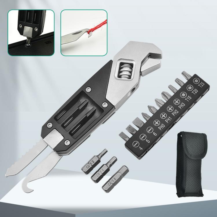 8 In 1 Folding Hex Key Screwdriver Stainless Steel Adjustable Wrench EDC Multi-Function Tools