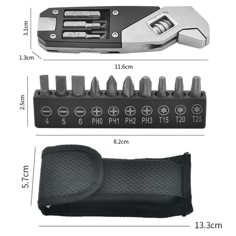 8 In 1 Folding Hex Key Screwdriver Stainless Steel Adjustable Wrench EDC Multi-Function Tools