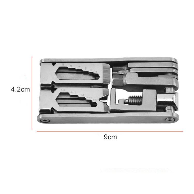 Bicycle 15 In 1 Repair Tool Chain Wrench - Silver