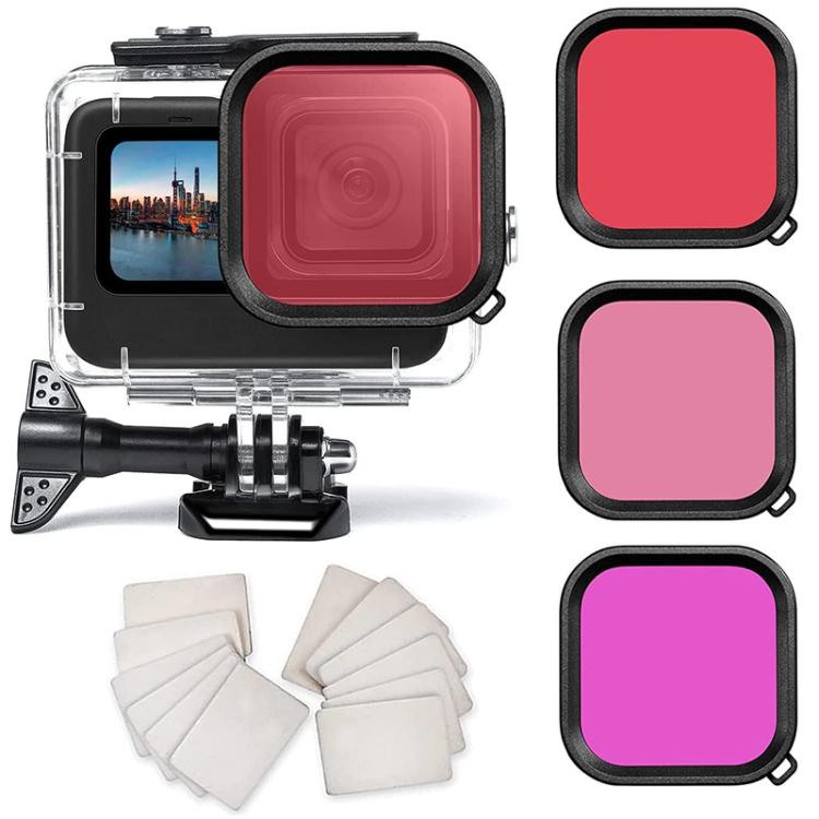 Waterproof Case Filter Dive Accessory Kit For GoPro HERO12 Black /11 Black /10 Black/9 Black