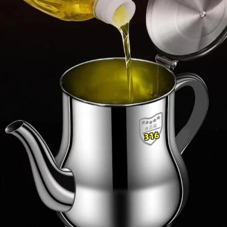 300ml 316 Stainless Steel Oil/Sauce Dispenser Leakproof Design, Detachable Filter, Easy-Pour Kitchen Bottle for Cooking Oil, Vinegar & Condiments