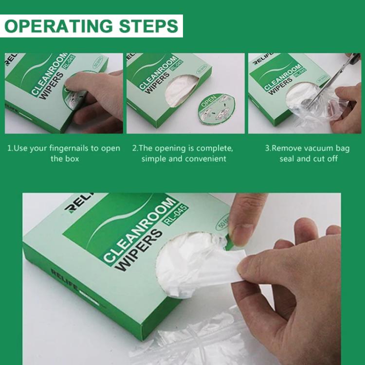 RELIFE RL-045 Anti-Static Lint-Free Cloth Microfiber Wiping Phone Screen Cleaning Cloth - 50pcs