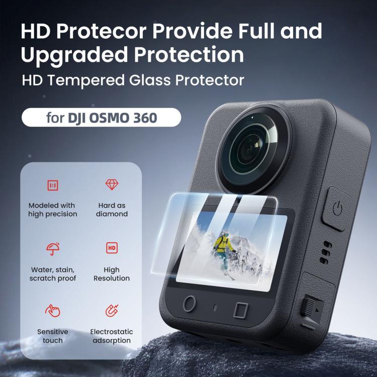 For DJI Osmo 360 Camera AMagisn HD Tempered Glass Screen Protector 1 Set