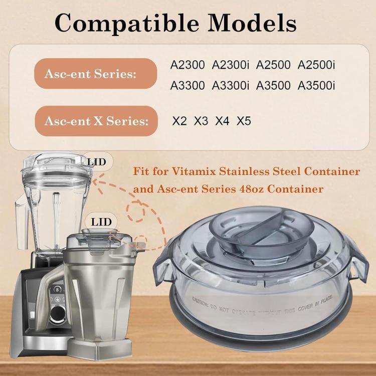 For Vitamix Ascent A2500/A2300 Water Bottle Lids - Gray