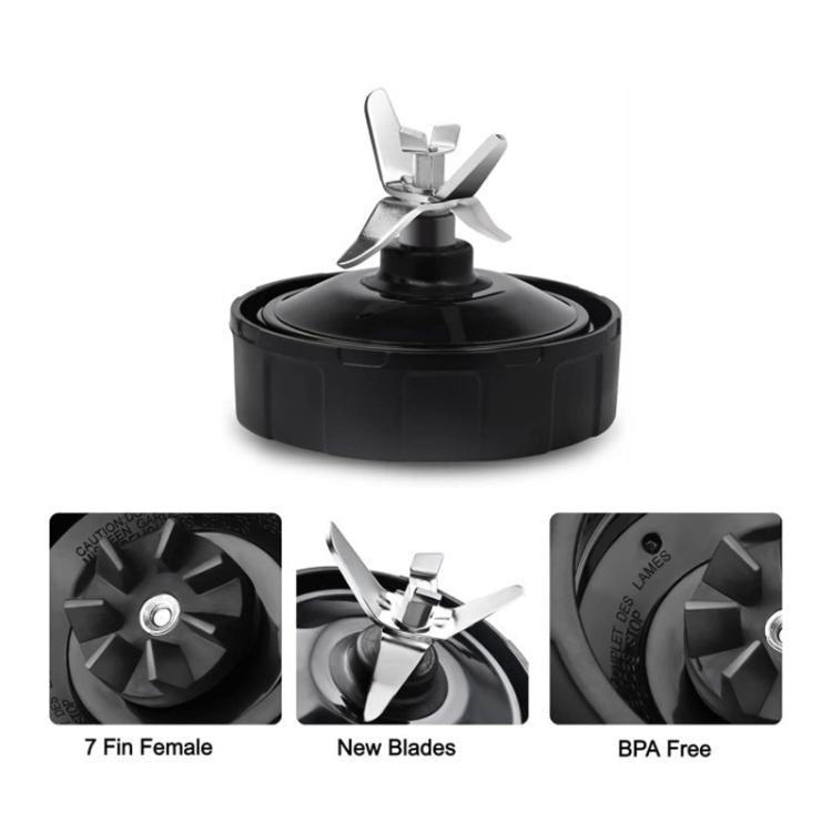 For Ninja BL480/BL482/BL642/BL682/NN102 Blender Accessories - 7-leaf Blade Holder + 2 Sealing Rings + White Hook