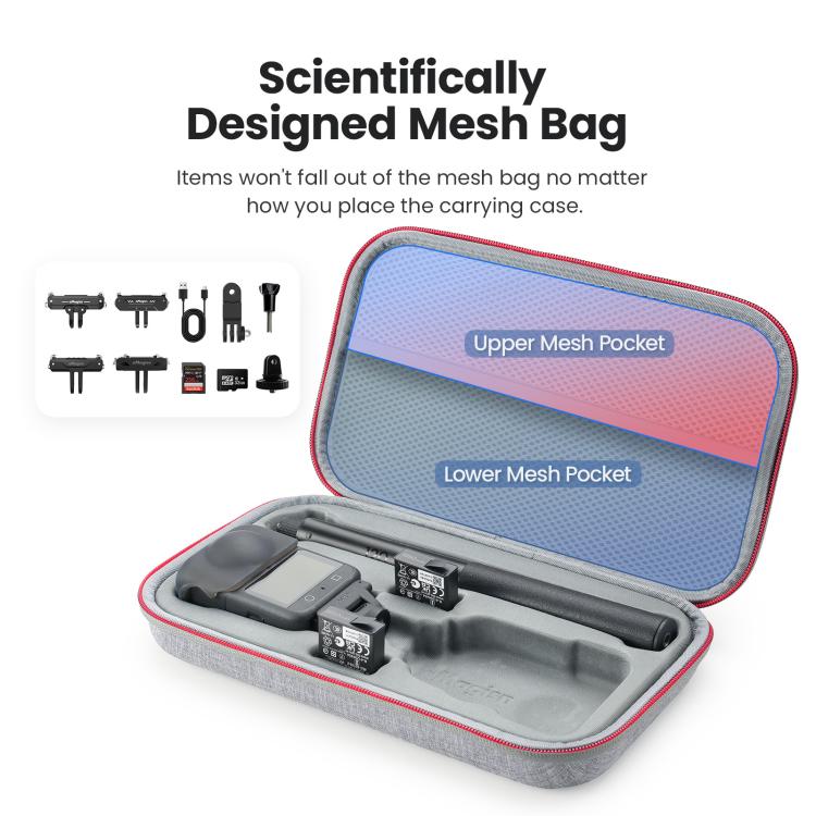 For DJI Osmo 360 aMagisn Mid-Size Storage Case Durable Organizer Bag With Detachable Inner Tray - Gray