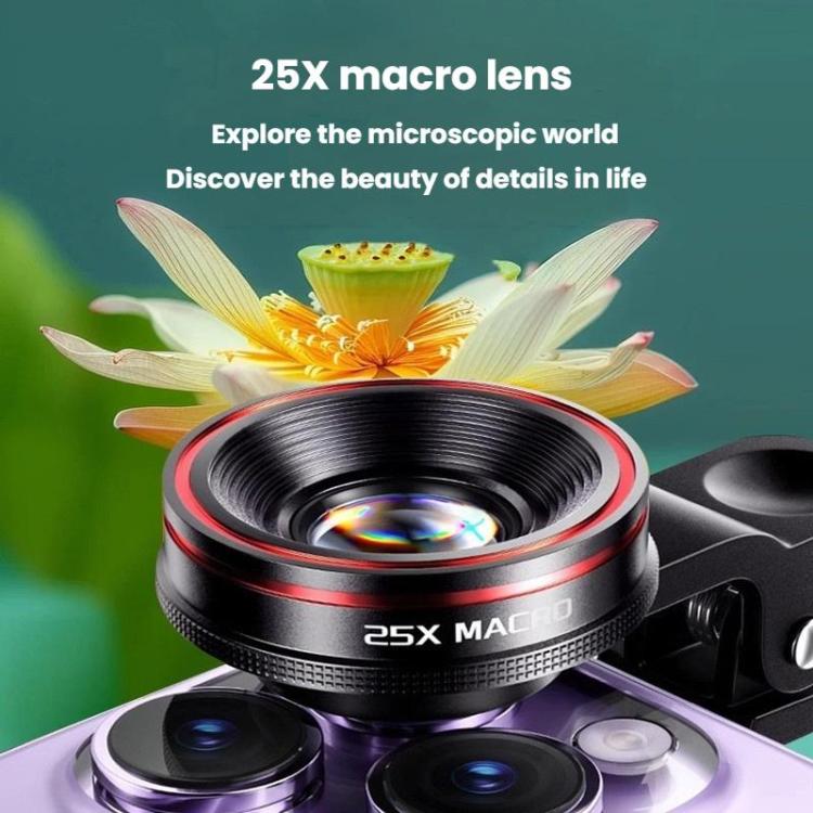25X Macro High Definition Camera Mobile Phone Lens With Lens Clip
