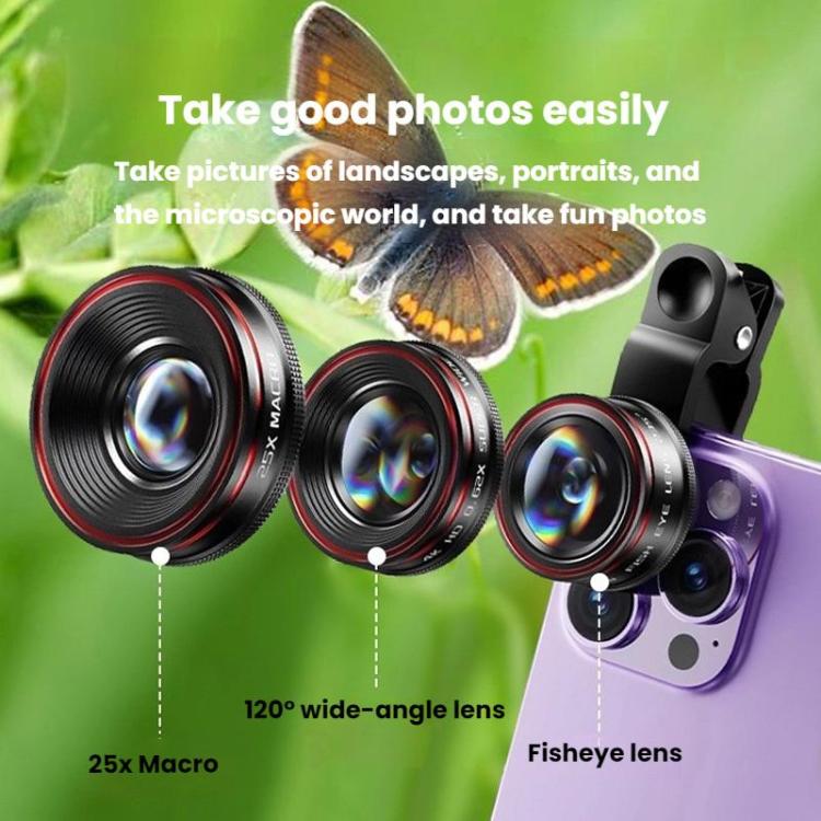 3 In 1 Set High Definition Camera Mobile Phone Lens With Lens Clip