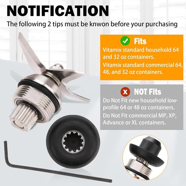 For Vitamix 5200 Stainless Steel Ice Breaker Accessory, Specification: Toothless Blade + Mushroom Head + Wrench