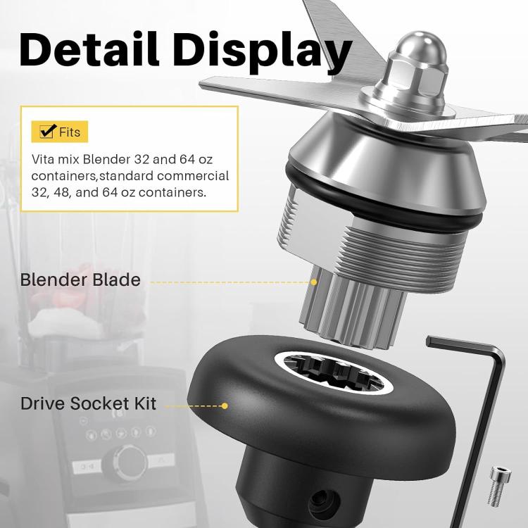 For Vitamix 5200 Stainless Steel Ice Breaker Accessory, Specification: Toothless Blade + Mushroom Head + Wrench