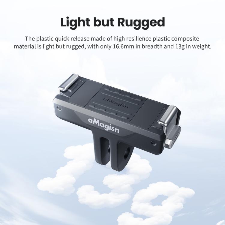 For DJI Osmo 360/Action 5 Pro/4/3 aMagisn Magnetic Quick-Release Adapter Plastic Snap-On Base - Black