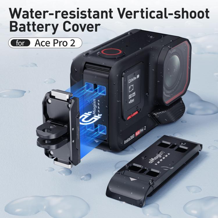 For Insta360 Ace Pro 2 aMagisn Water-resistant Vertical Shooting Battery Side Cover Compatible with Quick-Release Adapters - AC34