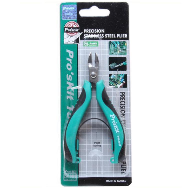 ProsKit PM-396 Stainless Steel Diagonal Pliers Precision Electronic Side Cutting Pliers - Green