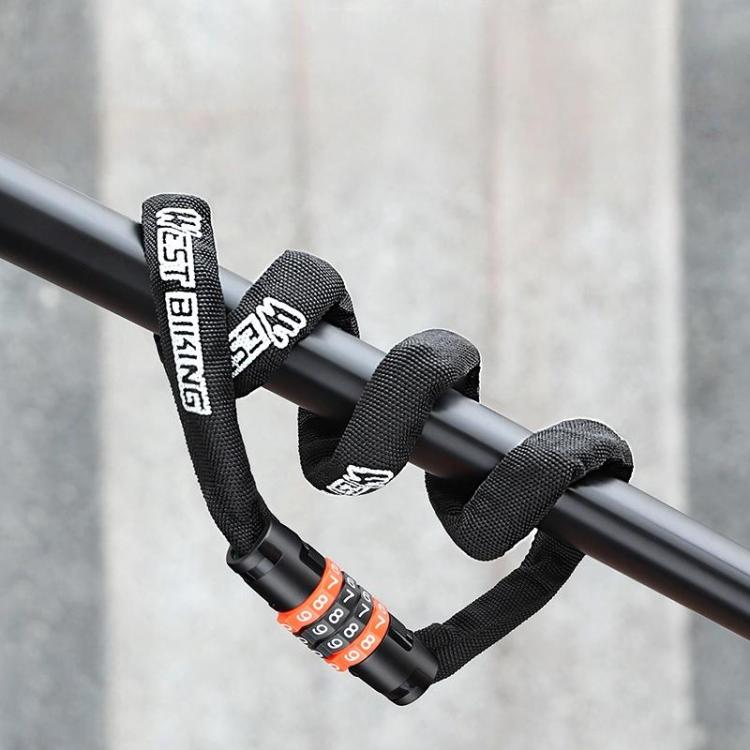 WEST BIKING 38-inch Bike Chain Lock 4-Digit Combination Security Lock for Bicycles, E-Bikes, Scooters - Black Orange