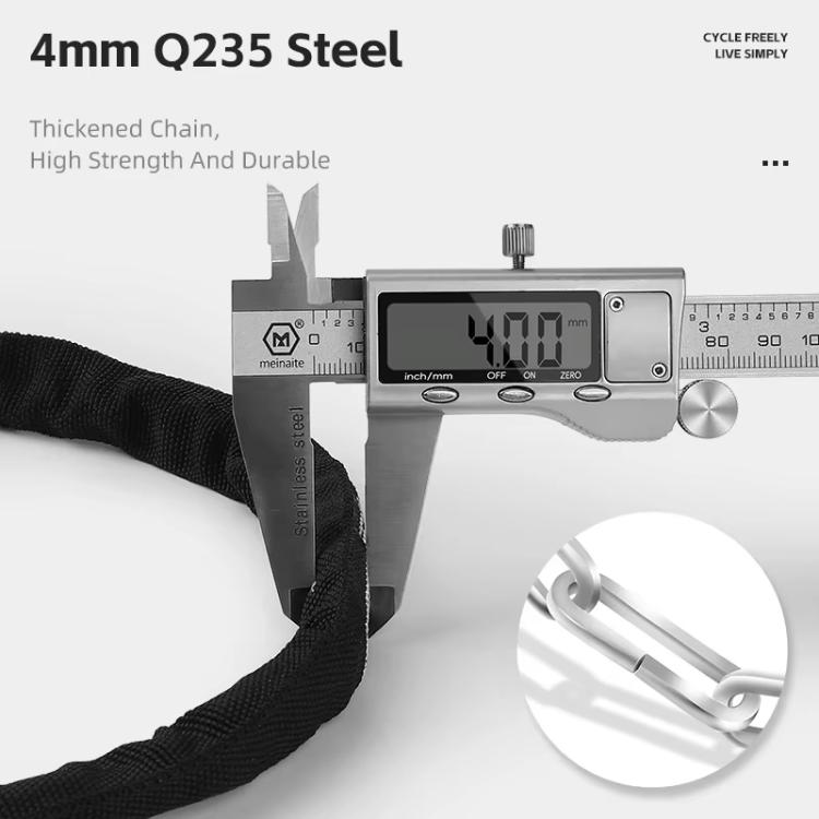 WEST BIKING 38-inch Bike Chain Lock 4-Digit Combination Security Lock for Bicycles, E-Bikes, Scooters - Black Orange