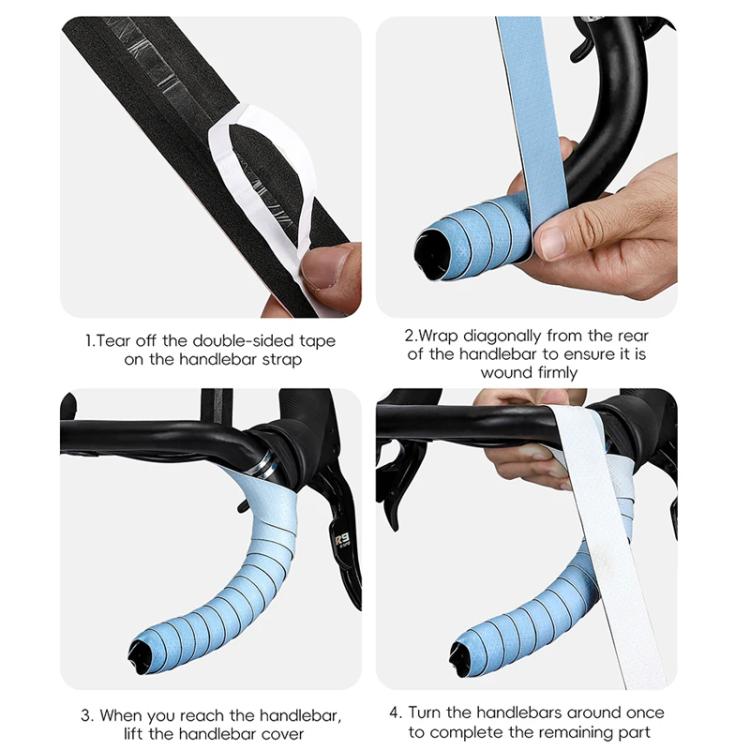 WEST BIKING 1pair Road Bike Handlebar Tape Ultra-Lightweight PU Gradient Cycling Bar Wrap Non-Slip Sweatproof Grip