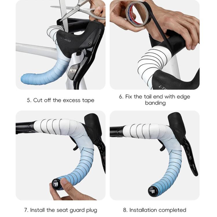 WEST BIKING 1pair Road Bike Handlebar Tape Ultra-Lightweight PU Gradient Cycling Bar Wrap Non-Slip Sweatproof Grip