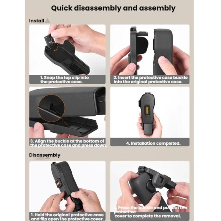 For DJI OSMO POCKET 3 BRDRC Body Screen Lens Protective Cover - Black