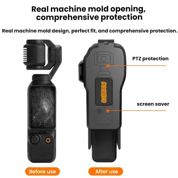 For DJI OSMO POCKET 3 BRDRC Body Screen Lens Protective Cover - Black