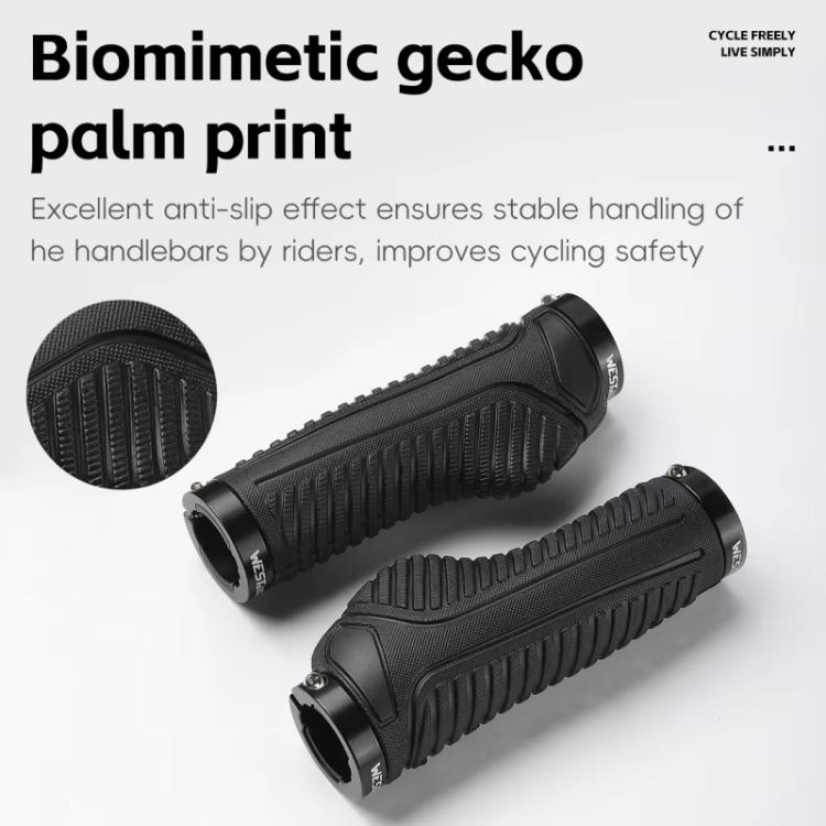 WEST BIKING 1pair TPE Soft Anti-Slip Mountain Bike Handlebar Grips Ergonomic Comfort for Road & MTB Cycling - Black