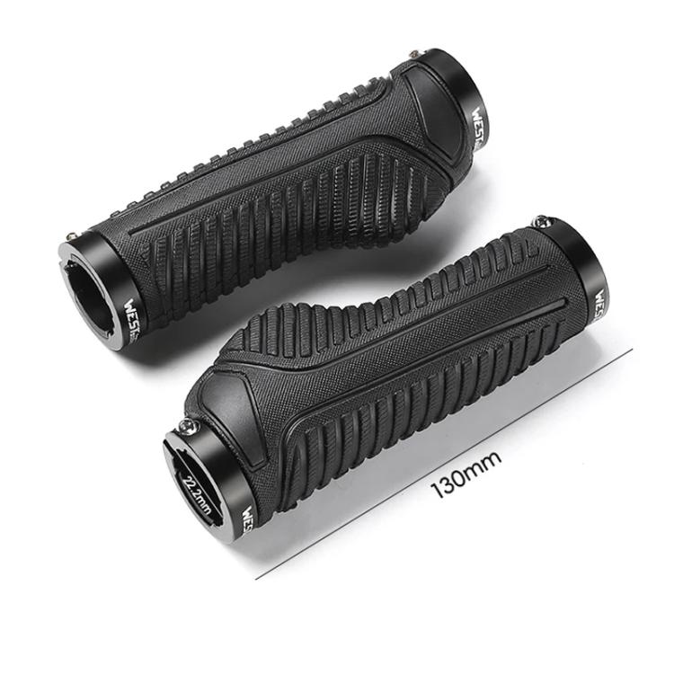 WEST BIKING 1pair TPE Soft Anti-Slip Mountain Bike Handlebar Grips Ergonomic Comfort for Road & MTB Cycling - Black