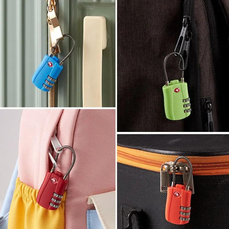 TSA Approved Luggage Lock 3-Digit Combination Lock With Plastic Body Anti-Theft Steel Cable For Suitcases Travel Bags - Milk Tea