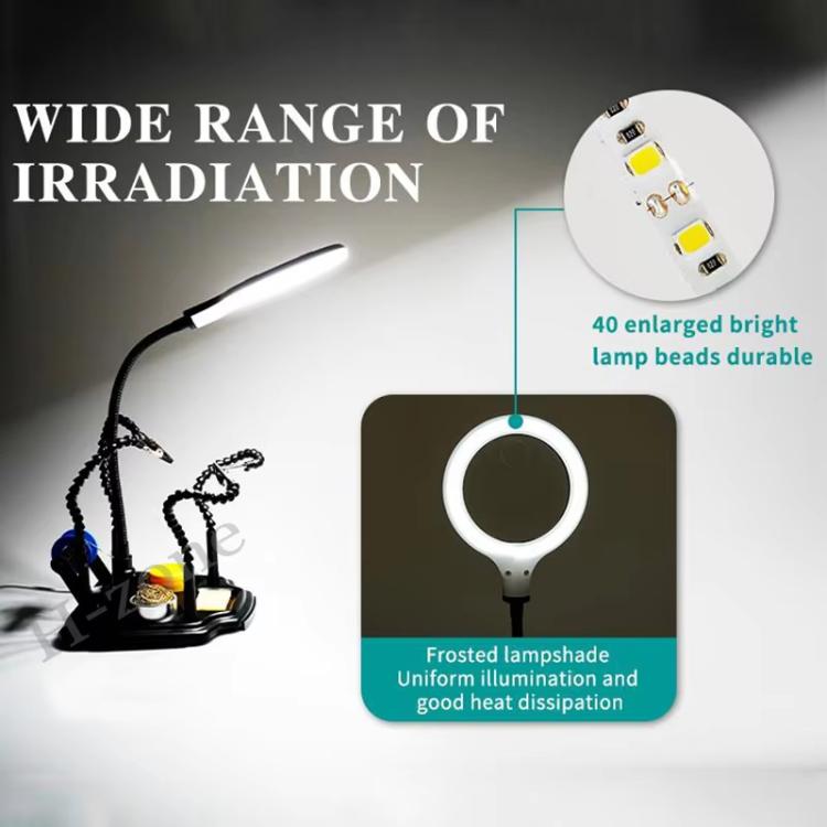 ProsKit SN-396 7 In 1 LED Magnifying Glass Repair Soldering Station Constant Temperature Soldering Iron Stand