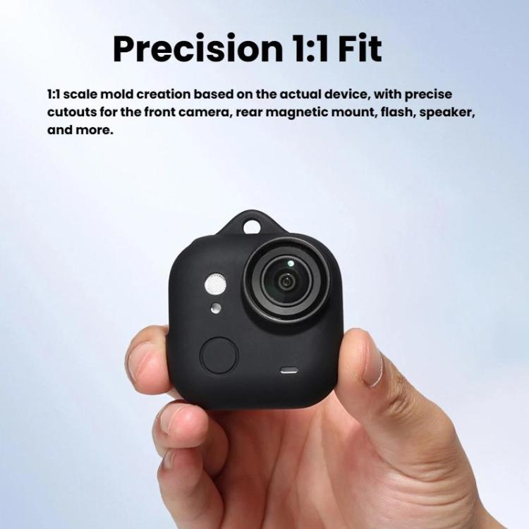 For Insta360 GO Ultra Silicone Case & Lens Cap Set with Lanyard  Anti-Scratch Camera Body Protector - Black