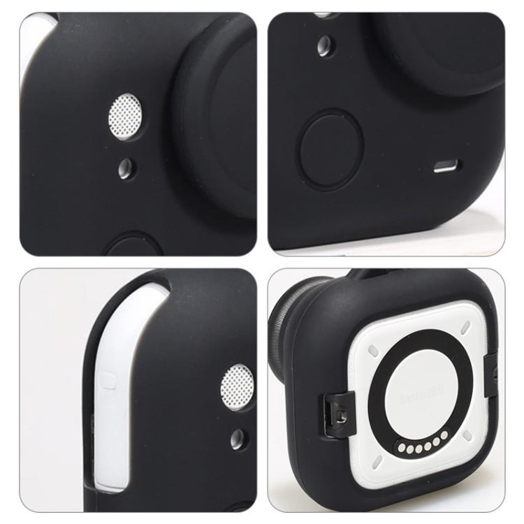 For Insta360 GO Ultra Silicone Case & Lens Cap Set with Lanyard  Anti-Scratch Camera Body Protector - Black