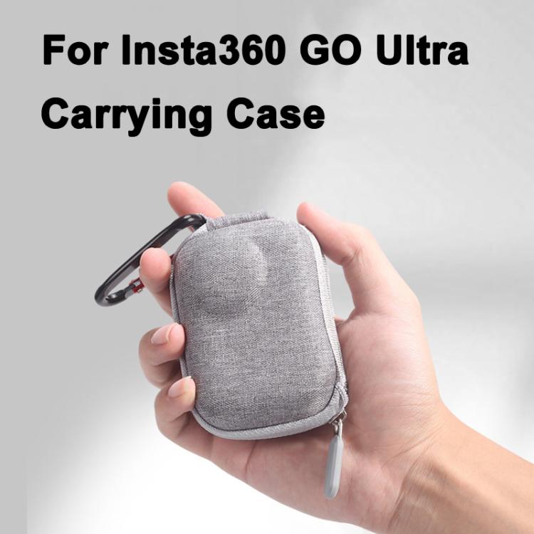 For Insta360 GO Ultra Carrying Case Shockproof EVA Portable Travel Storage Bag With Carabiner Clip - Gray