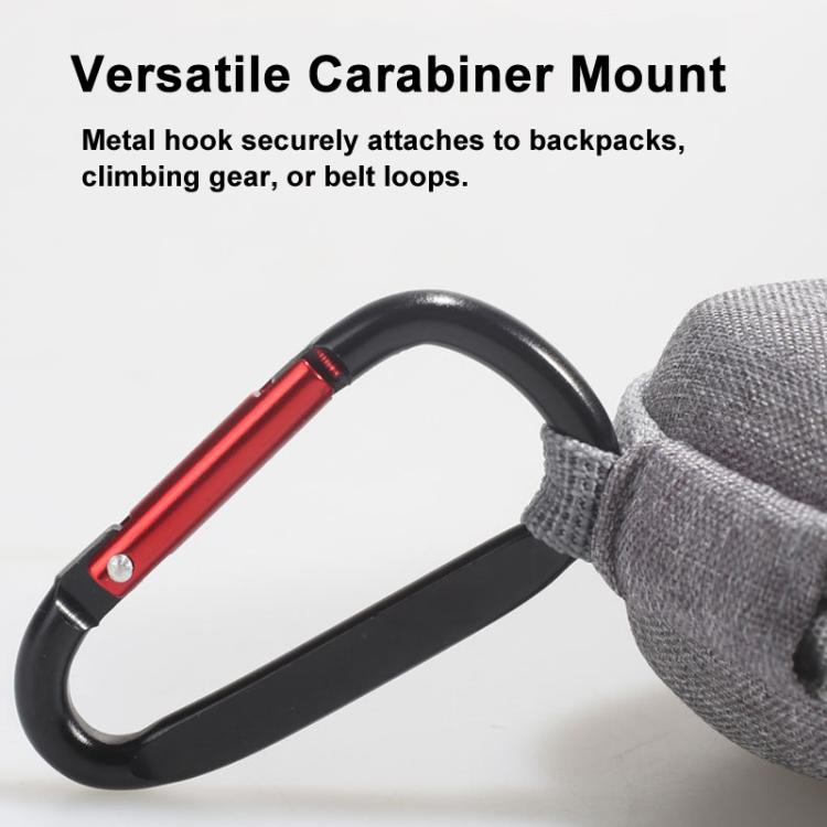 For Insta360 GO Ultra Carrying Case Shockproof EVA Portable Travel Storage Bag With Carabiner Clip - Gray