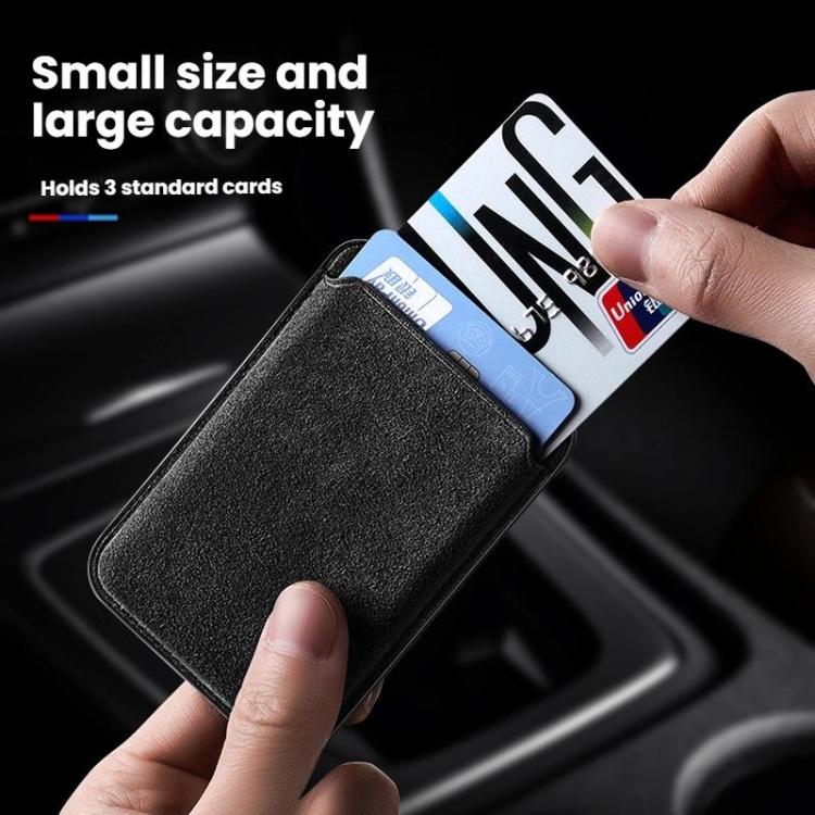 Magnetic Phone Card Holder Soft Suede-Like Slim Wallet For MagSafe IPhones & Android Phones
