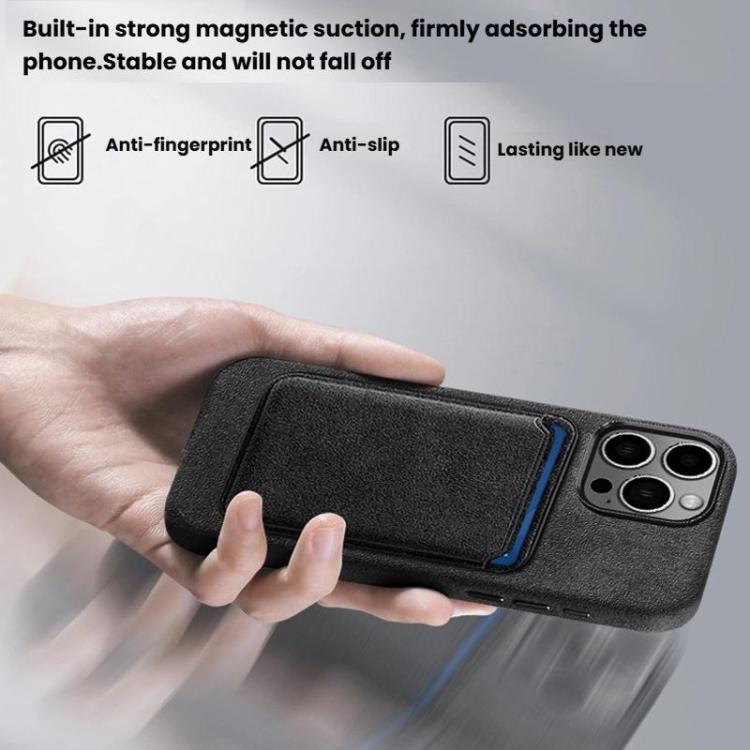 Magnetic Phone Card Holder Soft Suede-Like Slim Wallet For MagSafe IPhones & Android Phones