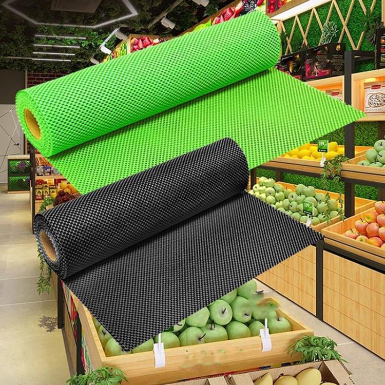 10m Perforated Foam Fruit Anti-Slip Mat Supermarket Fruit Vegetable PVC Breathable Mesh Mat, Width: 50cm