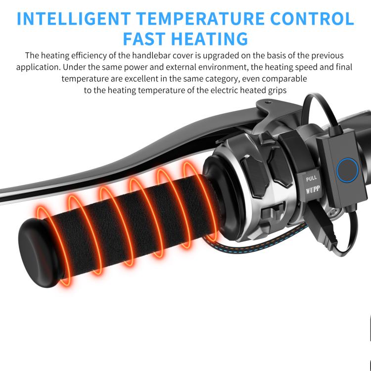 1pair Waterproof Heated Motorcycle Grips With Five-gear Adjustment - Black