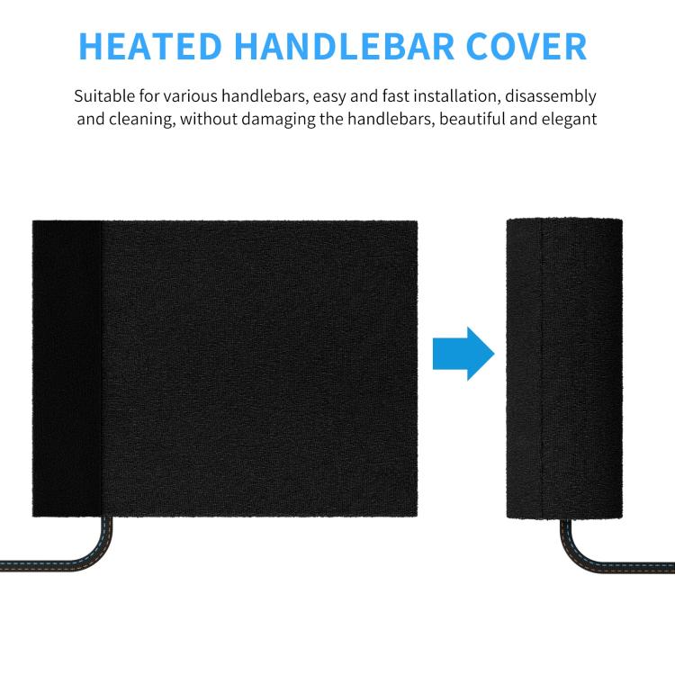 1pair Waterproof Heated Motorcycle Grips With Five-gear Adjustment - Black