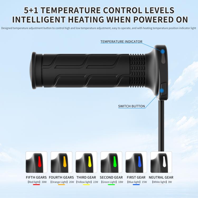 ACC Cable Motorcycle 6-speed Memory Heated Throttle Grip - Rubber