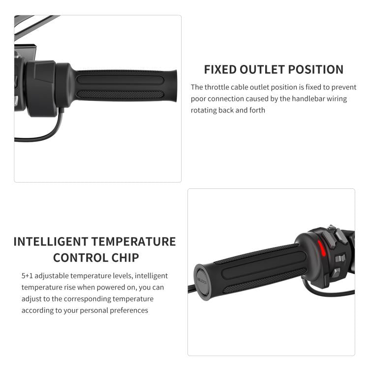 WUPP Integrated ACC Line Motorcycle 6-speed Memory Electric Heating Throttle Handle - Rubber