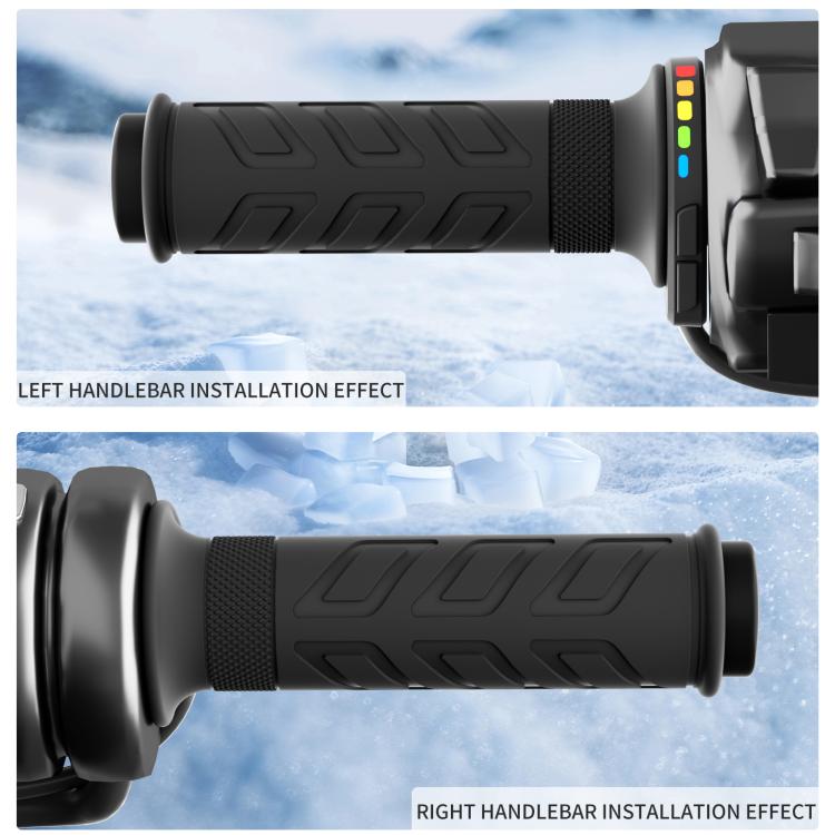 WUPP Rainbow Light Heated Motorcycle Handlebar Grips With Memory Function - Dual Switch/Right Hand 25mm