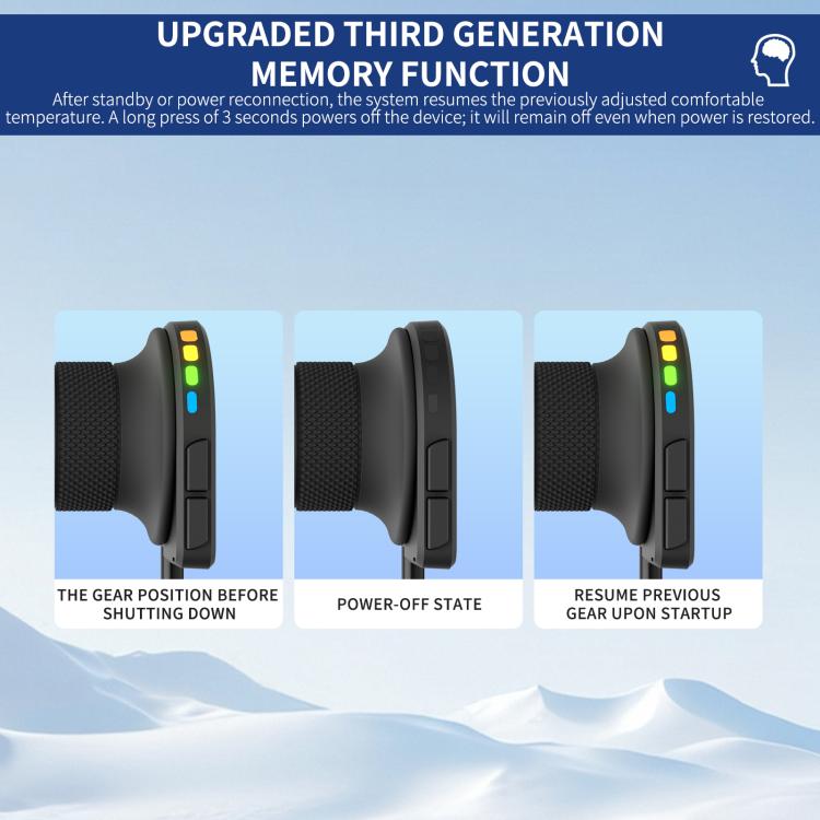 WUPP Rainbow Light Heated Motorcycle Handlebar Grips With Memory Function - Dual Switch/Right Hand 25mm