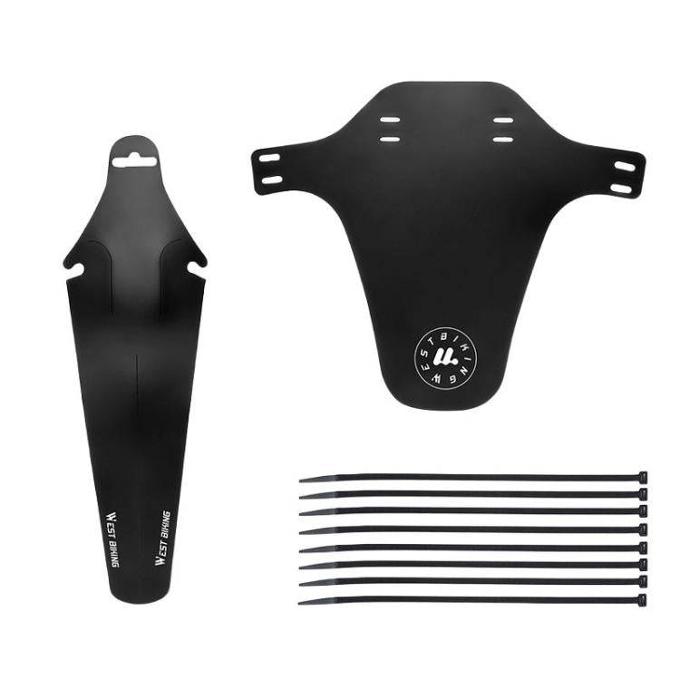 WEST BIKING YP0714043 Bicycle Front And Rear Fenders MTB Mountain Bike Fork Mudguard - Black