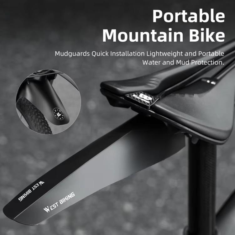 WEST BIKING YP0714043 Bicycle Front And Rear Fenders MTB Mountain Bike Fork Mudguard - Black